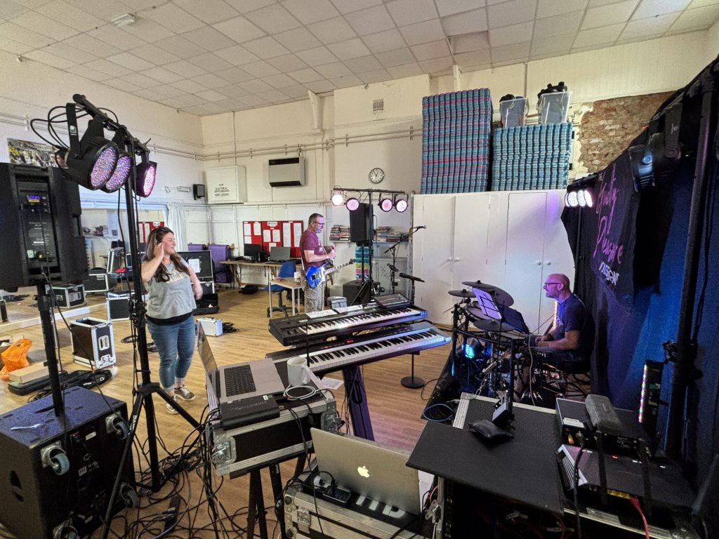 Technical rehearsal - The Guilty Pleasures House Band.